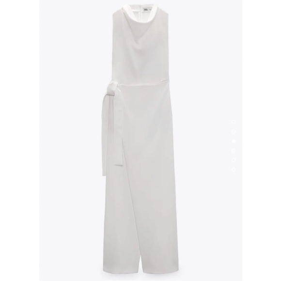 🌻NWT Zara White Sleeveless Wide-leg Wrap Jumpsuit - Picture 11 of 12